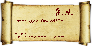 Hartinger András névjegykártya